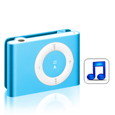 4GB MP3 Player with Metal Clip (Baby Blue) - Click Image to Close